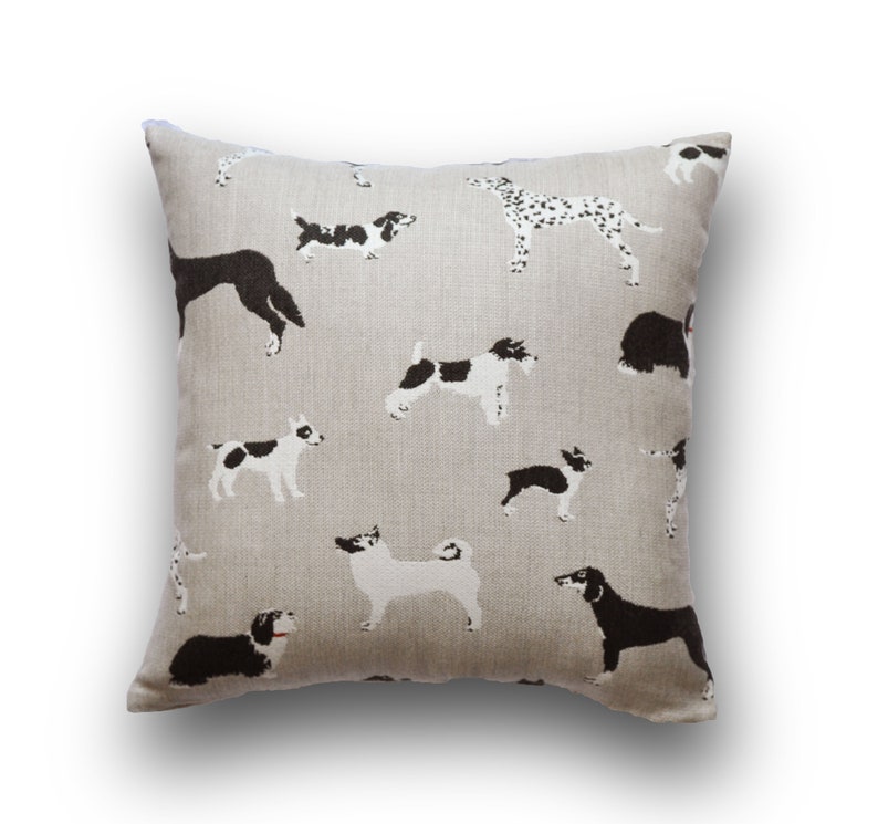 Sunbrella Pillow Cover Dog Lover Gift Animal Print Pillows Dog Print Pillow Cover- Beige Pillow Cover Outdoor Pillow Cover