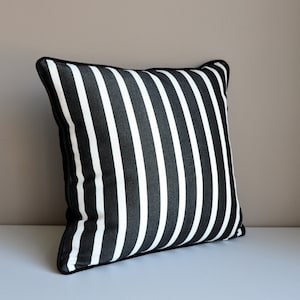 Sunbrella Pillow Cover -Black and White Pillow Cover -Sunbrella® Fabric Pillow Cover -Striped Outdoor Pillow - Outdoor Throw Pillow