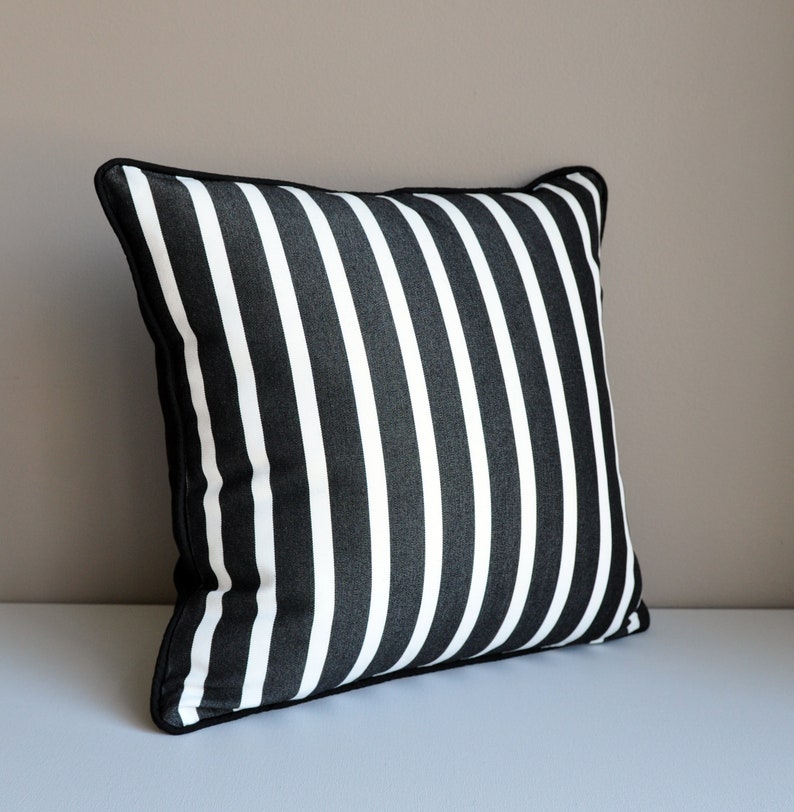 Sunbrella Pillow Cover black and White Pillow Cover Etsy