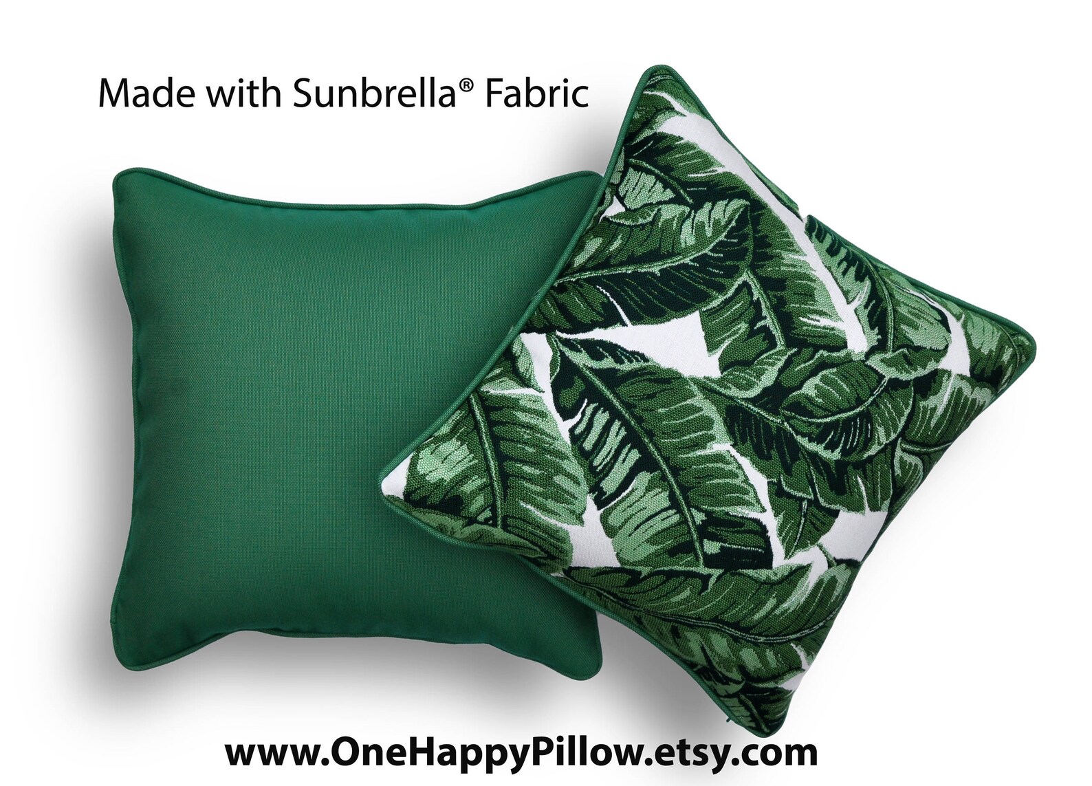 Sunbrella Pillow Cover Green Pillow Cover Tropical Pillow Etsy