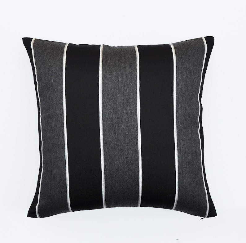 Sunbrella Pillow Cover black and White Pillow Cover striped Etsy UK
