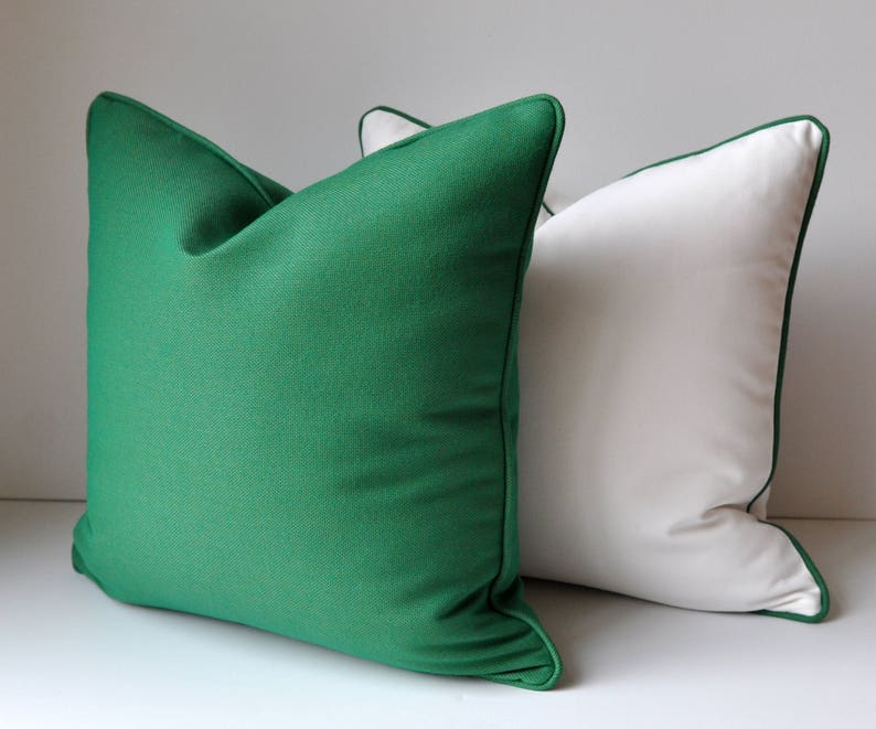 Solid Green Pillow Cover sunbrella® Fabric green Throw Etsy