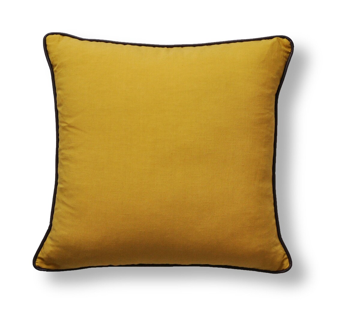 Mustard Yellow Pillow Cover Linen Blend Pillow Cover Etsy