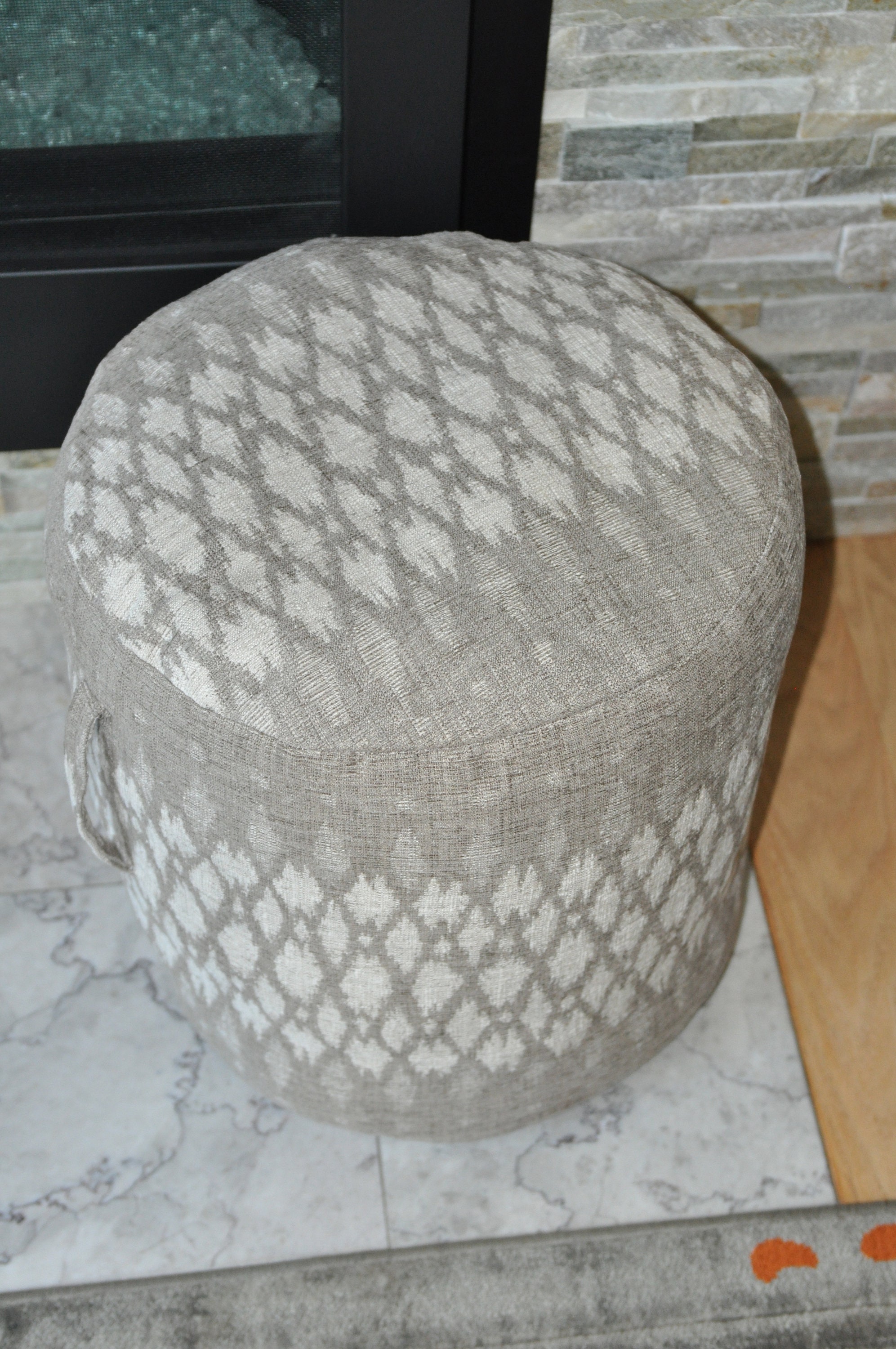 POUF COVER Pouf Ottoman Cover Ottoman Seat Cover Round Etsy