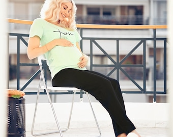 MijaCulture Maternity Casual Trousers Pants Yoga Howewear 3010
