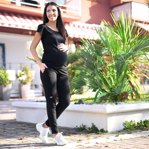 MijaCulture Maternity Casual Trousers Pants "Zoe" Black