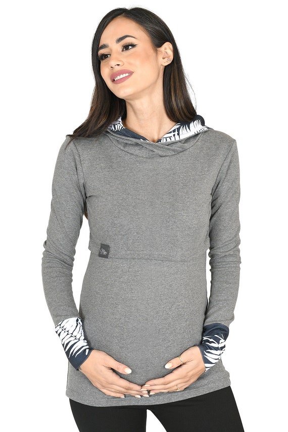 Maglione Premaman Aurelia M011 - Comodo E Pratico Per Allattamento 2 In 1