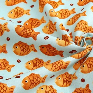 Bungeoppang Taiyaki Patterned Fabric made in Korea by the Half Yard  DTP(Digital Textile Printing)