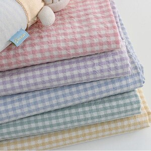 Check Patterned Gingham Biowash Fabric printed in Korea 36" x 62" 90cm x 160cm by the Yard