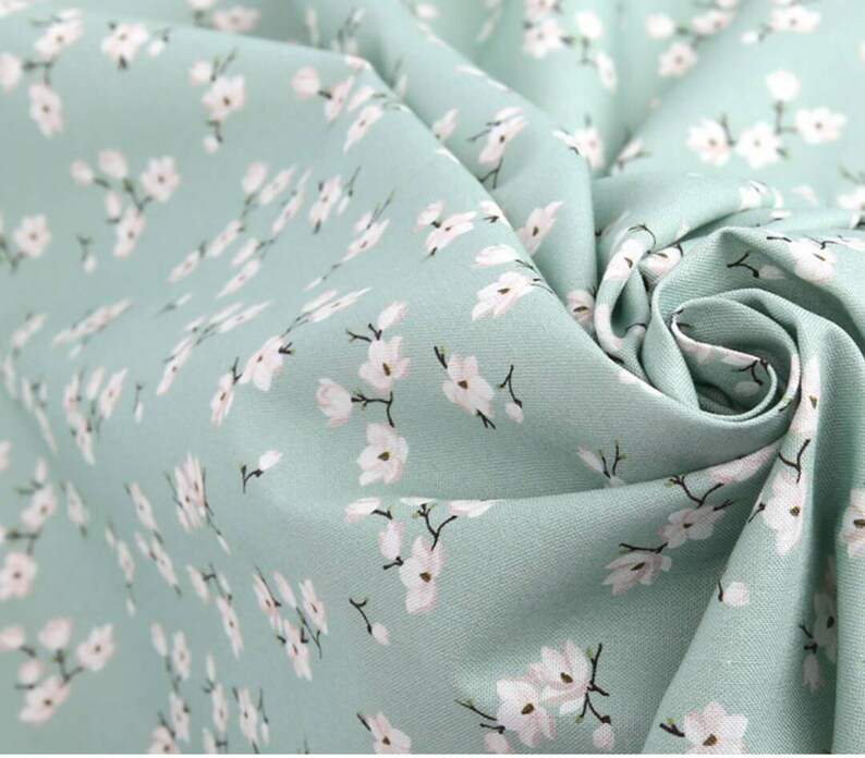 Magnolia Flower Patterned Fabric Cute sewing Quilt made in Etsy