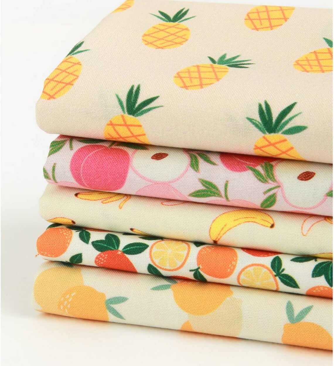 Fruit 5 Fat Quarters Bundle Package Peach Banana Orange Lemon Etsy