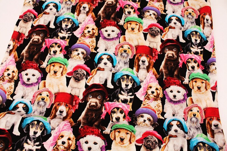 Dogs Puppies Cotton Fabric by Elizabeth's Studio by the Etsy