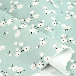 Magnolia Flower Patterned Fabric, Cute, sewing, Quilt made in Korea Half Yard