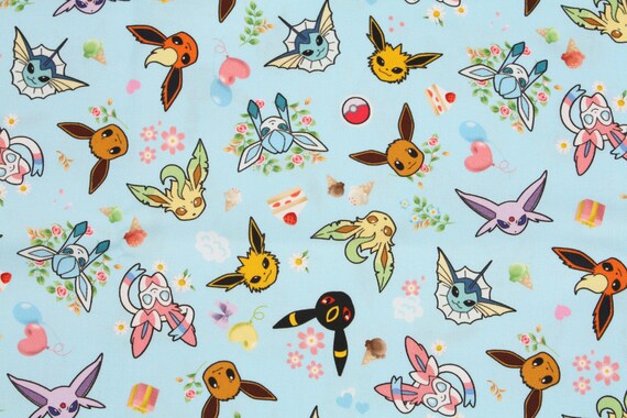 キャラクター生地 ポケットモンスターポケモンイーブイ コットン100 シーチング Pocket Monster Etsy 日本