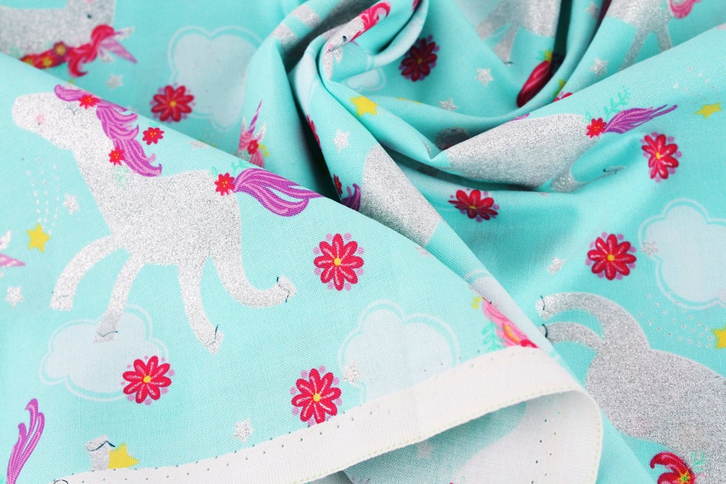 Glitter Unicorn Fabric by Timeless Treasures Fabrics by the Etsy