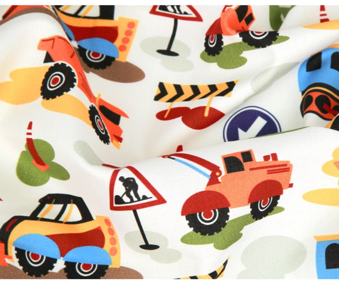 Construction Vehicles Heavy Equipment Fabric Made in Korea by Etsy