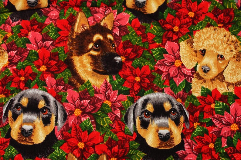 Dogs Puppies printed Fabric by Joann by the Half Yard 45cm by Etsy