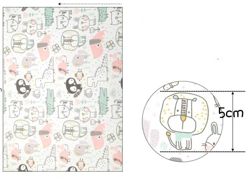 Animals Patterned Fabric made in Korea by Half Yard Digital Textile Printing
