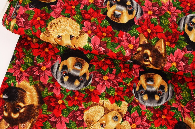 Dogs Puppies printed Fabric by Joann by the Half Yard 45cm by Etsy