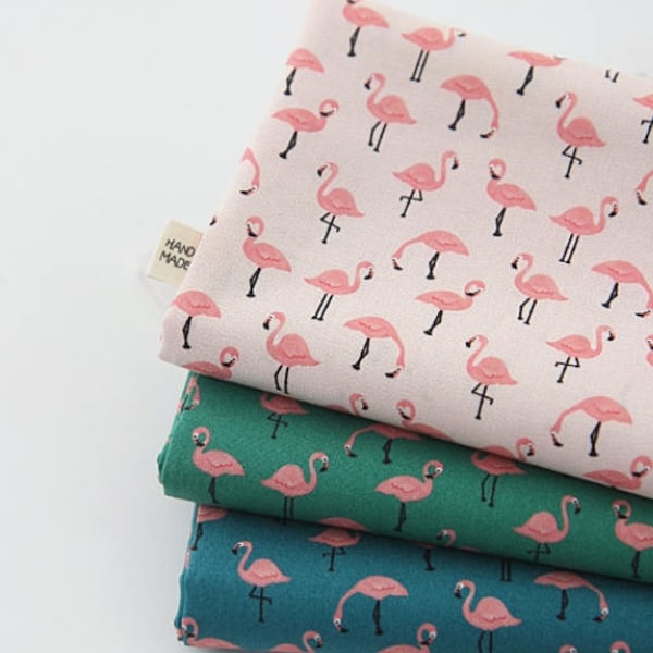 Tissu à motif flamant rose fabriqué en Corée par demi-mètre