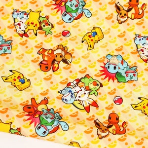 Pocket Monster Pokemon Pikachu Character Fabric Made in Korea by the ...