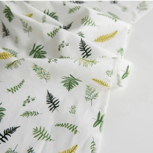 Fern Leaves Leaf patterned Fabric made in Korea by Half Yard / 45 X 110cm 18" X 43"