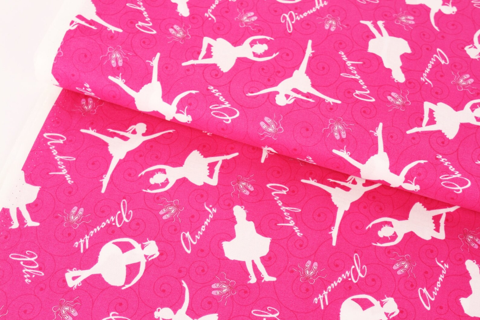 ballerina ballet shoes printed fabric by the half yard