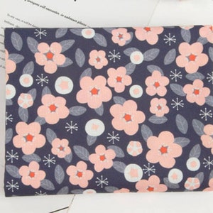 Floral patterned Fabric, Flowers Fabric made in Korea by the Half Yard