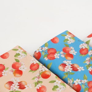 Cute Apple and Apple flower patterned Fabric made in Korea by the Half Yard DTP