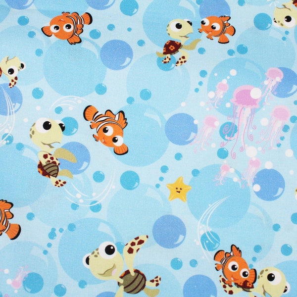 Disney Finding Nemo Sea Turtle Squirt Fabric printed in Korea by the Half Yard