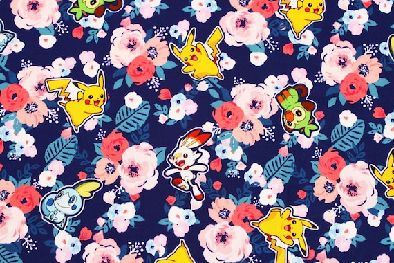 キャラクター生地 ポケットモンスターポケモンピカチュウ コットン100 シーチング Pocket Monster Etsy 日本