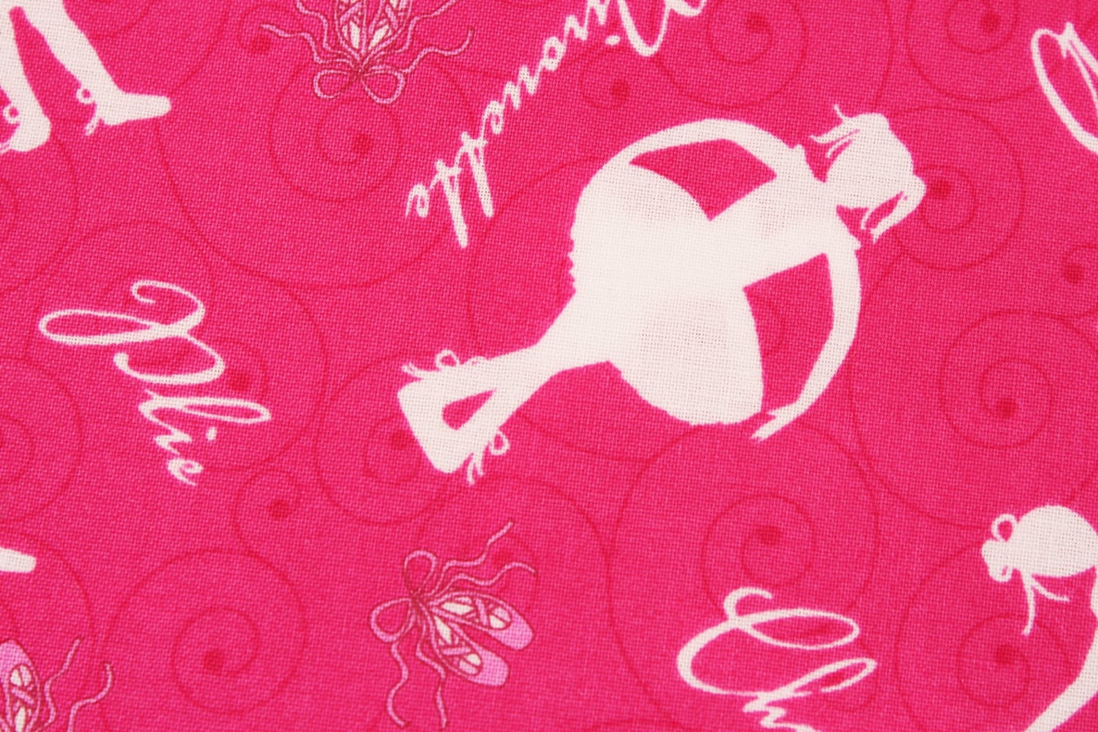 ballerina ballet shoes printed fabric by the half yard