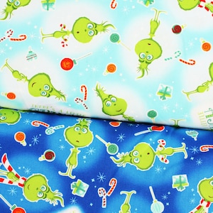 The Grinch Illumination Oxford Fabric Kokka printed in Japan by the Half Yard