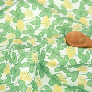 Four Leaf Clover Flowers  Patterned Fabric made in Korea by the Half Yard