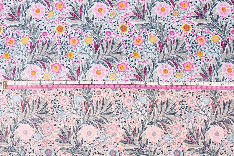 Wild Flowers Printed Laminated Fabric Waterproof made in Korea by the Yard