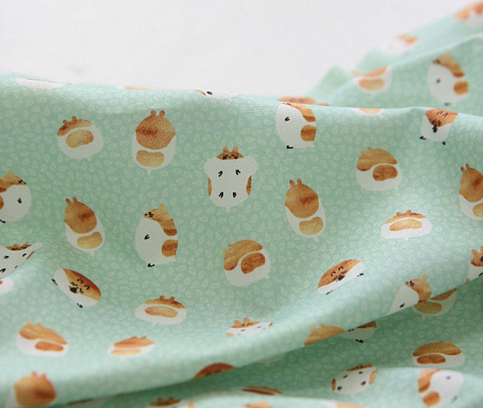 Hamster Patterned Fabric Made in Korea by Half Yard Etsy