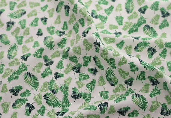 Tropical Leaf Patterned Fabric made in Korea By the Yard