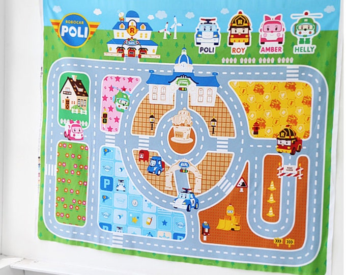 Robocar Poli Korean Anime Character Fabric Made in Korea - Etsy