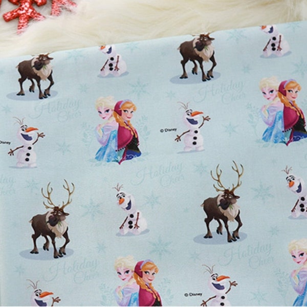 Disney Frozen Elsa Anna Olaf Sven Fabric printed in Korea by the Half Yard
