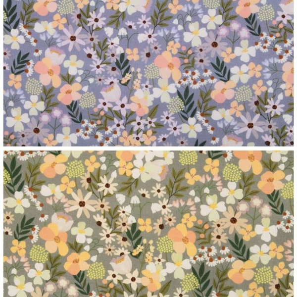 Flowers Floral Patterned Fabric made in Korea by the Half Yard