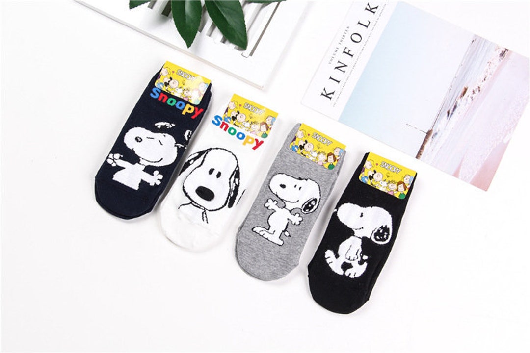 4 Pairs of Snoopy Peanuts Patterned Basic Sneaker Socks - Etsy