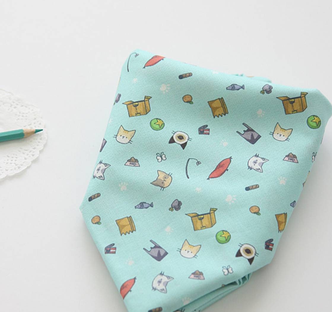 Cat Kitten Patterned Fabric made in Korea by Half Yard Digital | Etsy