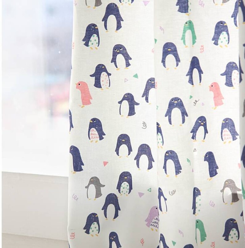 Penguin Patterned Fabric made in Korea by Half Yard Digital Textile Printing