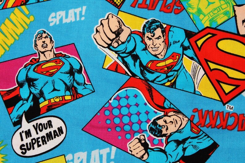 Superman Character Fabric made in Japan Man of Steel DC | Etsy