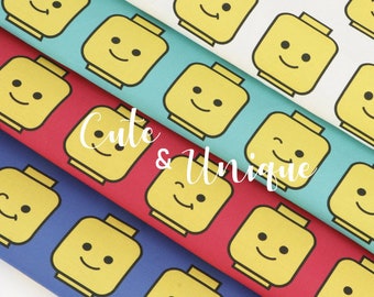 Blocks Cute Wink patterned Fabric made in Korea by the Half Yard