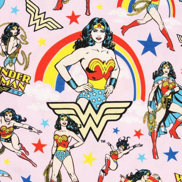 Wonder Woman Character Fabric made in Korea, DC Comics Fabric / Half Yard