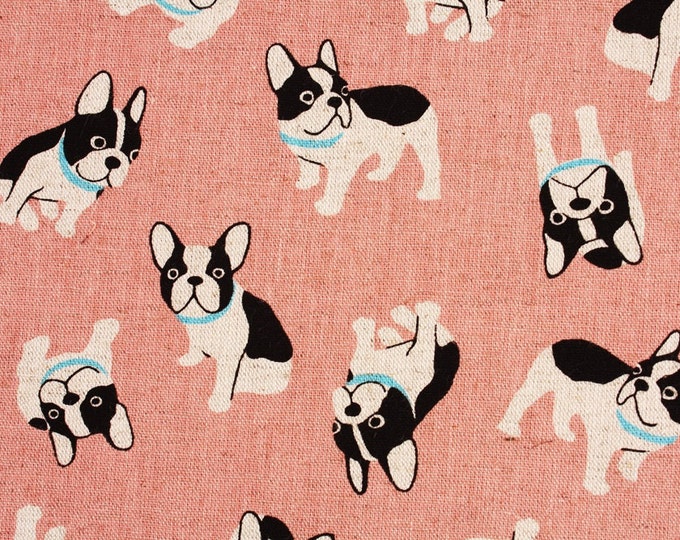 Boston Terrier Fabric Made in Japan Dog Fabric / Half Yard Etsy