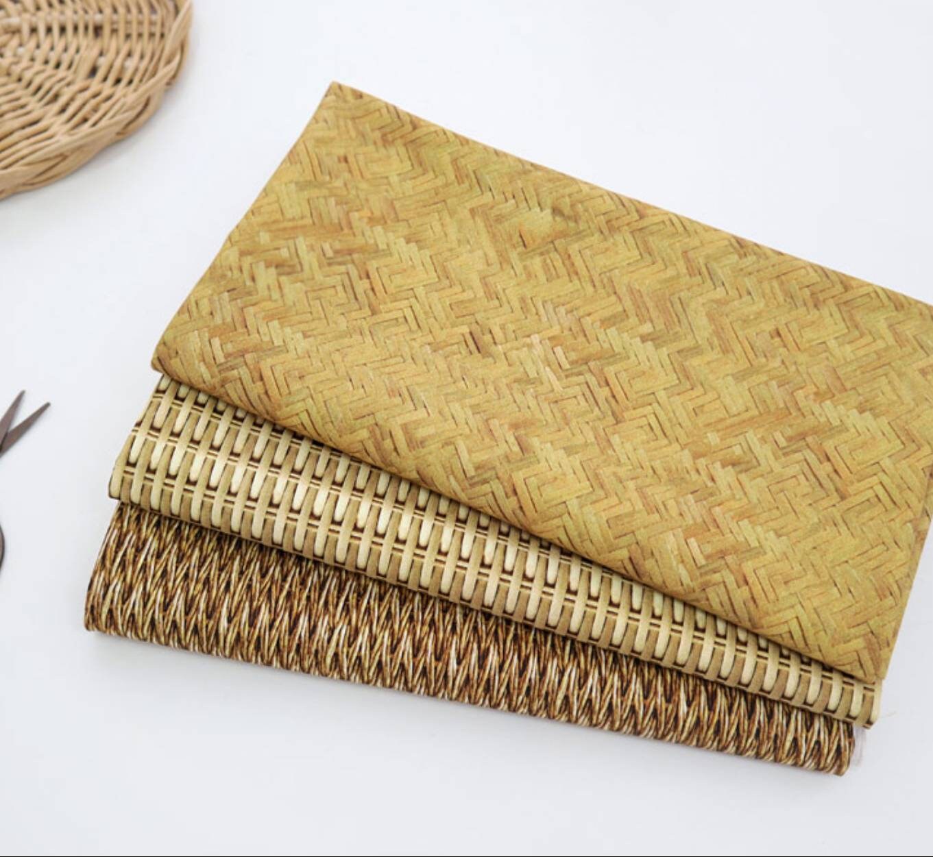 Rattan Patterned Cotton Fabric made in Korea Half Yard Etsy