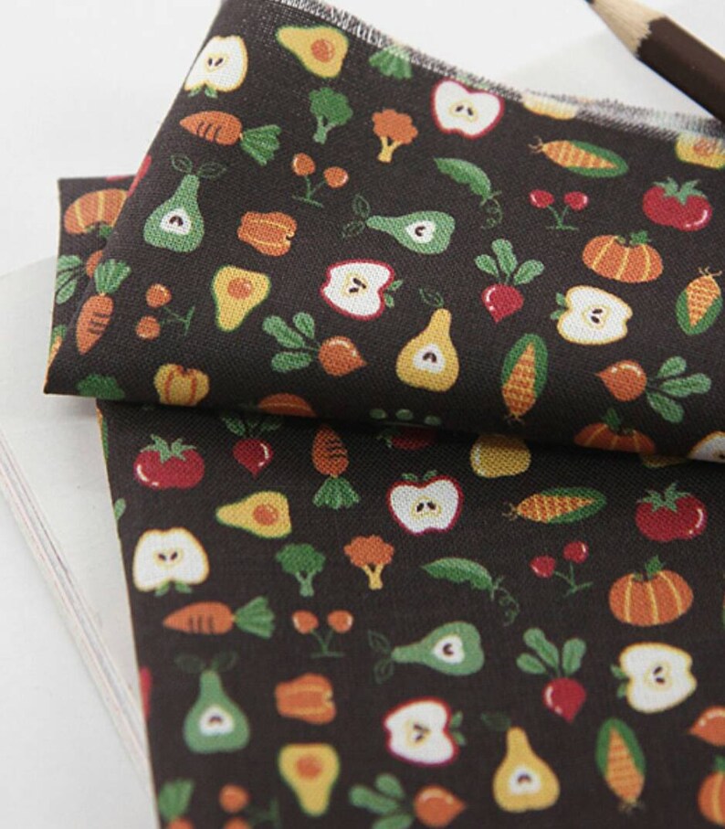 Small Vegetable Fruit Patterned Fabric Sewing Quilt made in Etsy