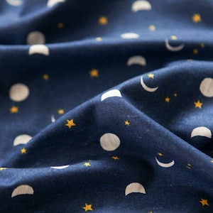 Stars Lunar Moon Patterned  Fabric made in Korea by the Half Yard